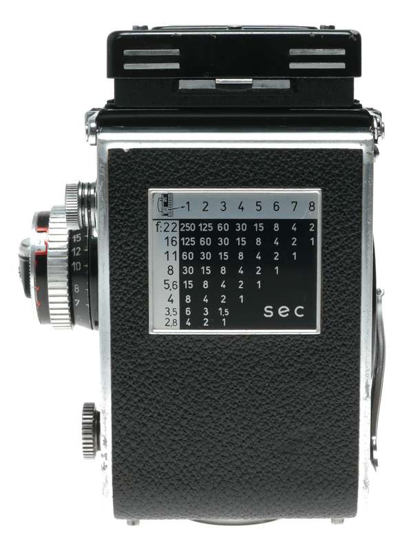 Rolleiflex 6x6 TLR camera Planar 1:3.5 f=75mm working meter