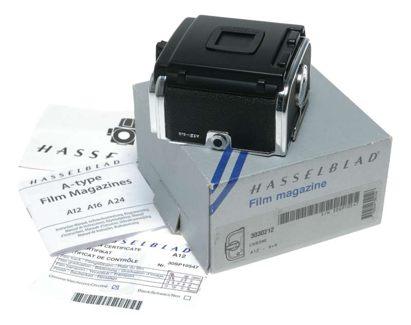 Hasselblad A12 6x6 Chrome camera back A-type 120 roll film magazine in box