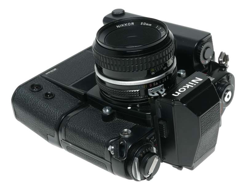 Nikon F3 Press HP 35mm film SLR camera Nikkor 1:2 50mm MD-4 Motor Drive