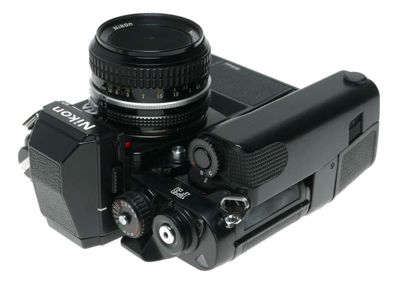Nikon F3 Press HP 35mm film SLR camera Nikkor 1:2 50mm MD-4 Motor Drive