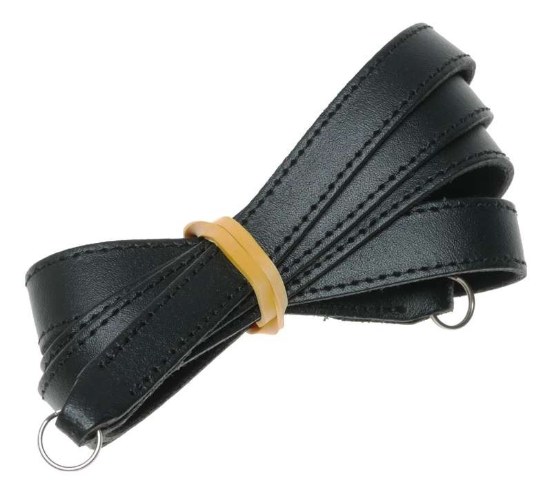 Leica M black leather RF camera neck strap with embossed logo excellent