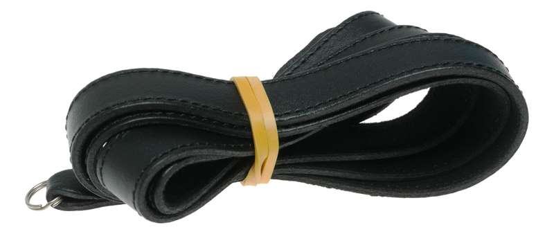 Leica M black leather RF camera neck strap with embossed logo excellent