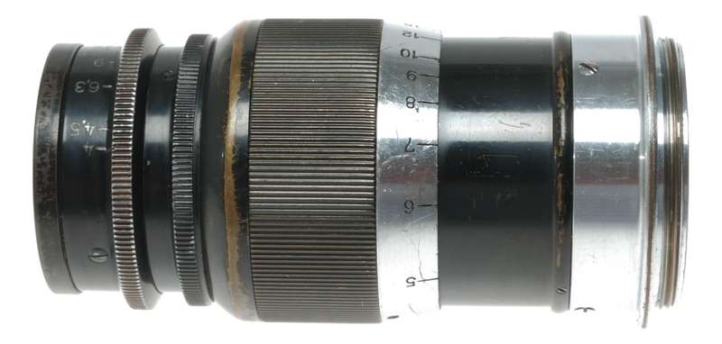 Ernst Leitz Elmar 1:4 f=9cm Leica camera M39 brass black paint lens patina