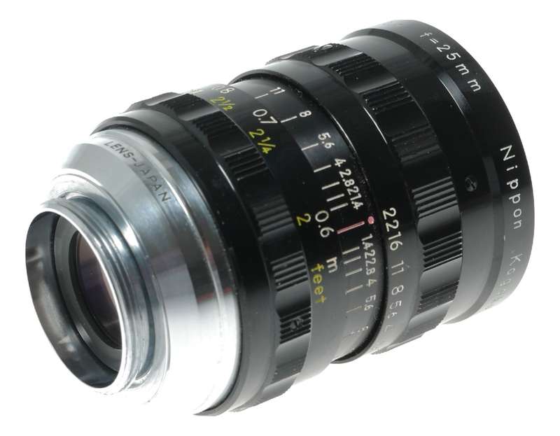 Nippon Kogaku Cine-Nikkor1:1.4 f=25mm C-mount Bolex H16 movie camera lens