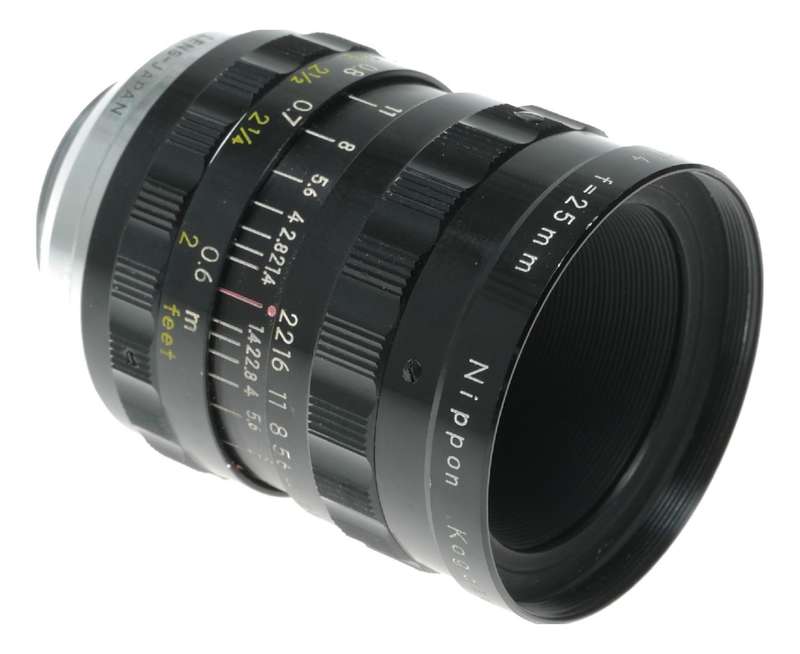 Nippon Kogaku Cine-Nikkor1:1.4 f=25mm C-mount Bolex H16 movie camera lens