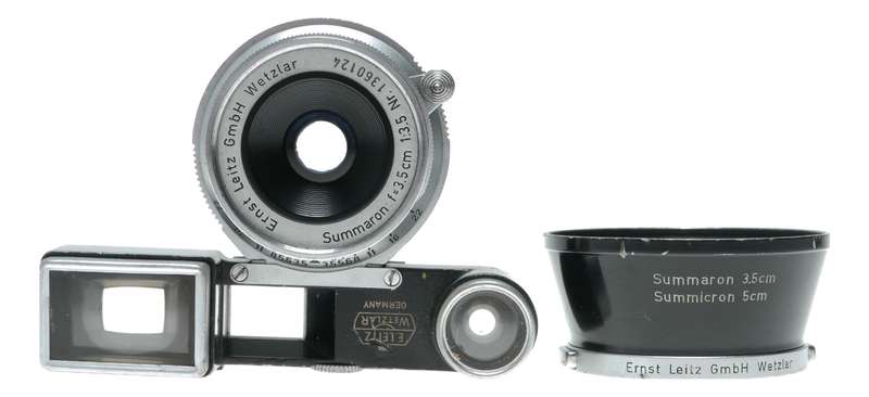 Leitz Wetzlar Summaron f=3.5cm 1:3.5 Leica M RF camera lens goggles shade hood