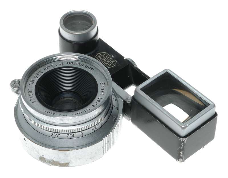 Leitz Wetzlar Summaron f=3.5cm 1:3.5 Leica M RF camera lens goggles shade hood