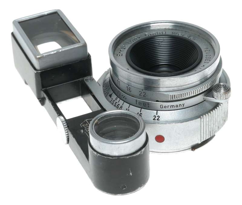 Leitz Wetzlar Summaron f=3.5cm 1:3.5 Leica M RF camera lens goggles shade hood