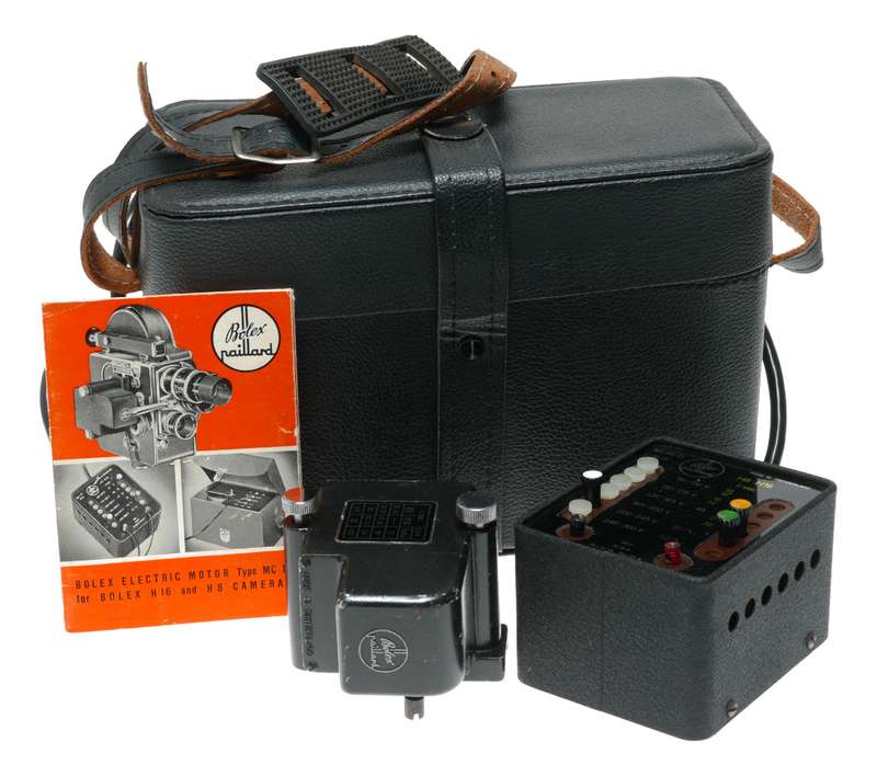 Paillard Bolex Electric Motor Type MC17 with BE22 for H8 H16 movie camera instructions case