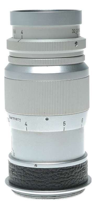 Leitz Wetzlar Elmar f=9cm 1:4 Leica M39 RF camera lens in keeper