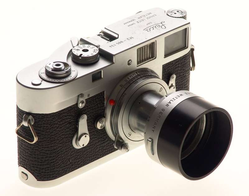 LEICA 35mm CHROME M2 CAMERA ELMAR 2.8/50mm LENS UVa FILTER ITOOY HOOD CASE CLEAN