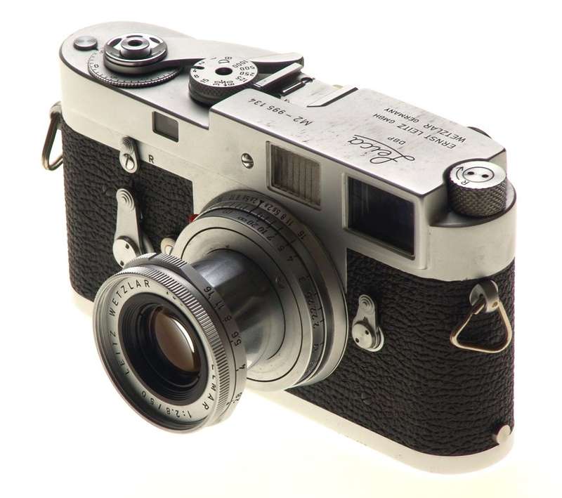 LEICA 35mm CHROME M2 CAMERA ELMAR 2.8/50mm LENS UVa FILTER ITOOY HOOD CASE CLEAN