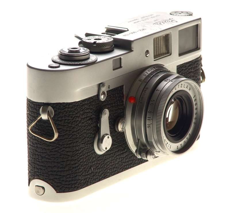 LEICA 35mm CHROME M2 CAMERA ELMAR 2.8/50mm LENS UVa FILTER ITOOY HOOD CASE CLEAN