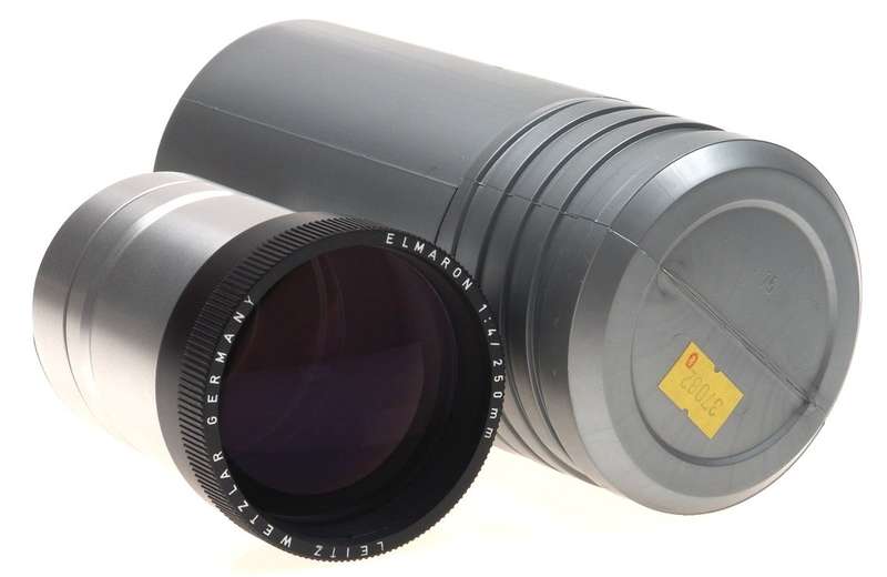 LEICA ELMARON 4/250 mm PRADOVIT NEW LENS CASED NR LEITZ