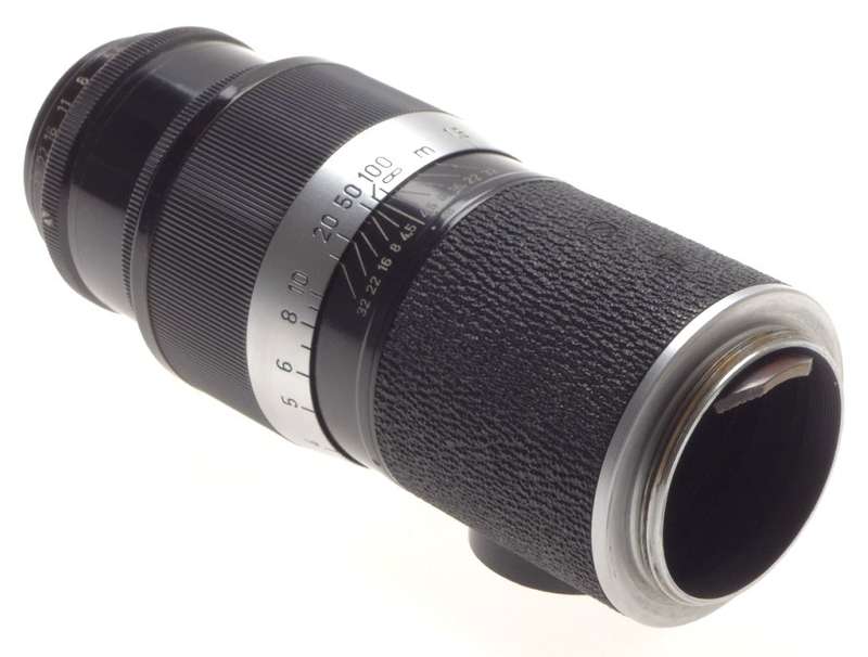 LEICA BLACK PAINT SHARK SKIN 1:4.5/135mm HEKTOR RARE M39 SCEW MOUNT CAMERA LENS