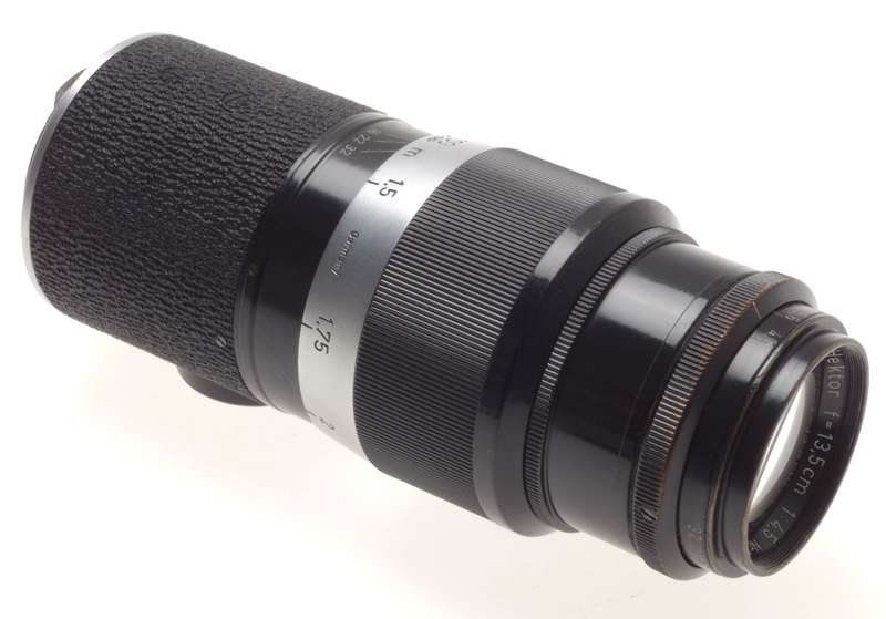 LEICA BLACK PAINT SHARK SKIN 1:4.5/135mm HEKTOR RARE M39 SCEW MOUNT CAMERA LENS