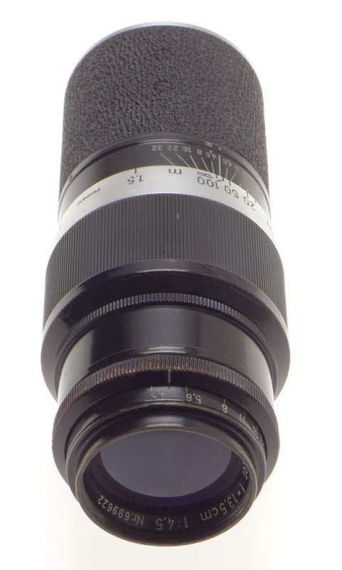 LEICA BLACK PAINT SHARK SKIN 1:4.5/135mm HEKTOR RARE M39 SCEW MOUNT CAMERA LENS