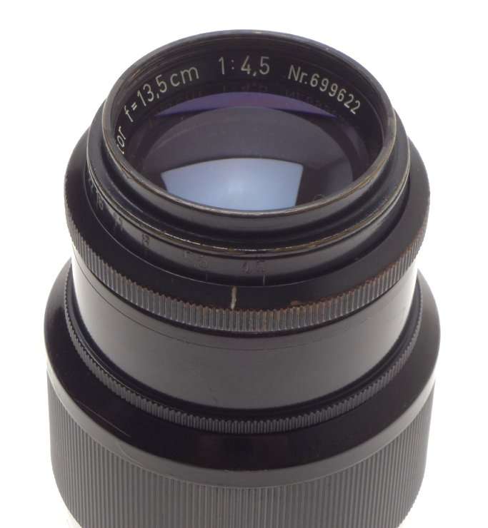LEICA BLACK PAINT SHARK SKIN 1:4.5/135mm HEKTOR RARE M39 SCEW MOUNT CAMERA LENS