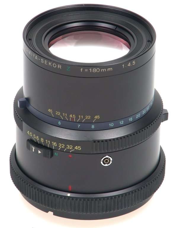 MAMIYA-SEKOR RZ CAMERA LENS f=180mm 1:4.5 HOOD CAPS NR