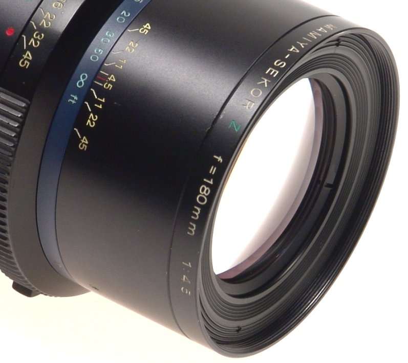 MAMIYA-SEKOR RZ CAMERA LENS 1:4.5 f=180mm HOOD CAPS NR