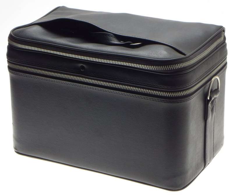 BLACK UNIVERSAL VINTAGE CLASSIC CAMERA CASE UNUSUAL DESIGN RED VELVET INLAY USED