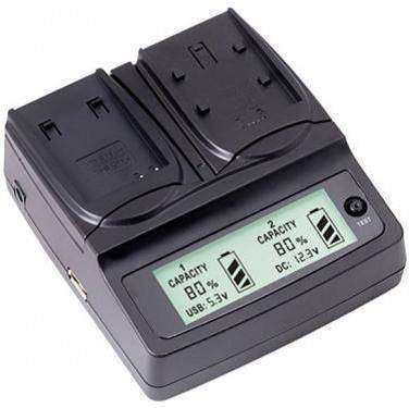 Professional Duo LCD Charger with USB Charging Port (Please specify Battery type(s) when ordering.