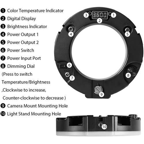 GVM-600S LED Ring Light Live Broadcasting Lamp