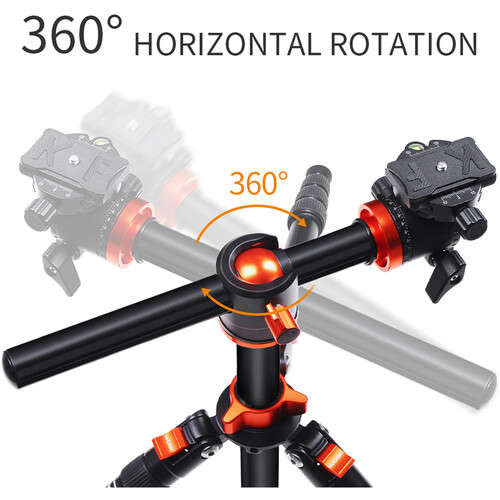K&F Concept SA254T2 Lightweight Aluminum Compact Tripod-KF09-090