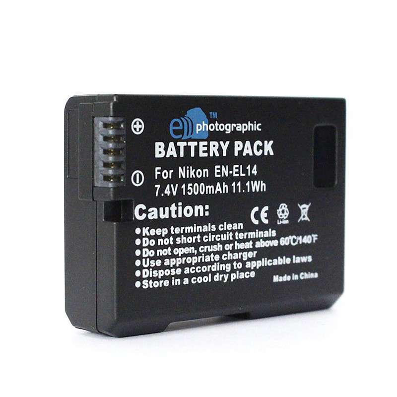 E-Photographic EN-EL14 1500 mAh Lithium Battery for Nikon
