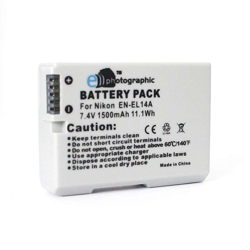 E-Photographic EN-EL14a 1500 mAh Lithium Battery for Nikon