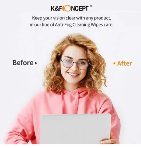 K&F Concept Pack of 120 Professional Lens & LCD Screen Cleaning/Anti-fog Moist Wipes