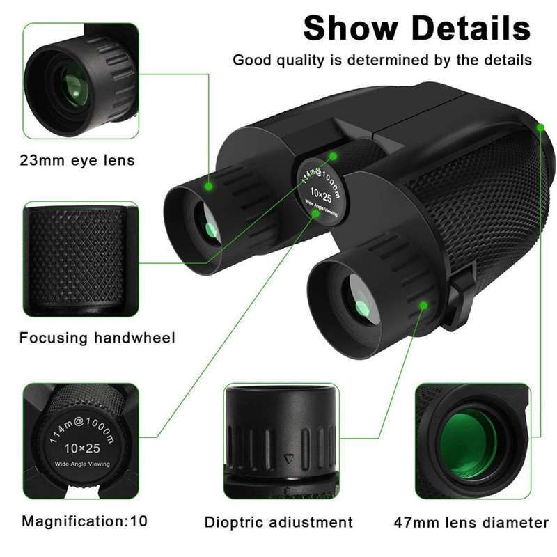K&F Concept 10x25 Compact FMC HD German Schott AG Binoculars - KF33.039