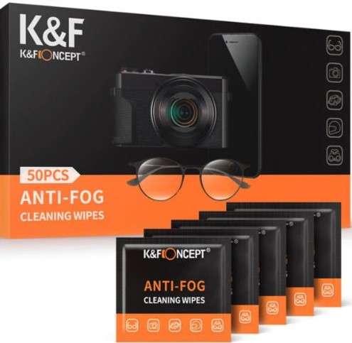 K&F Concept Pack of 50 Professional Lens & LCD Screen Cleaning/Anti-fog Moist Wipes