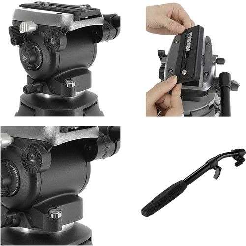 E-Image EK650 Professional Compact Tripod with Fluid Head