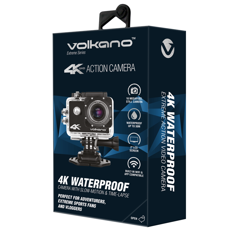 VK-10005-BK Volkano Extreme Series 4K UHD Action Camera