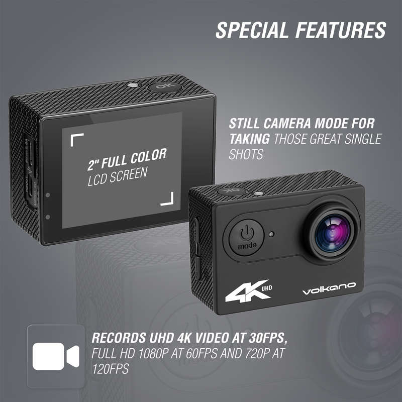 VK-10005-BK Volkano Extreme Series 4K UHD Action Camera
