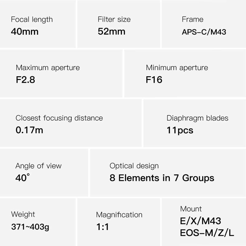 TTArtisan 40mm F2.8 Macro Manual Focus Lens for Canon EOS-M