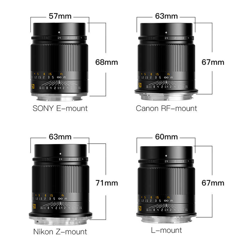 TTArtisan 50mm F1.4 Manual Focus Lens for Canon RF Mount