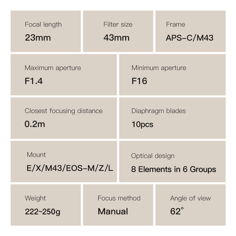 TTArtisan 23mm F1.4 Manual Focus Lens for Fujifilm X Mount