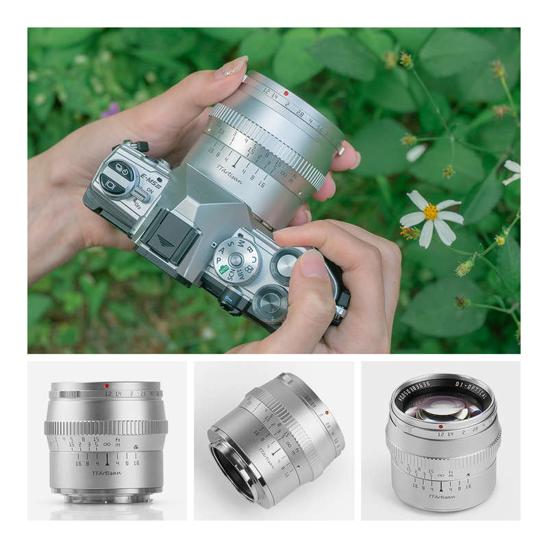 TTArtisan 50mm f/1.2 Manual Focus Lens for Fujifilm X (Silver)