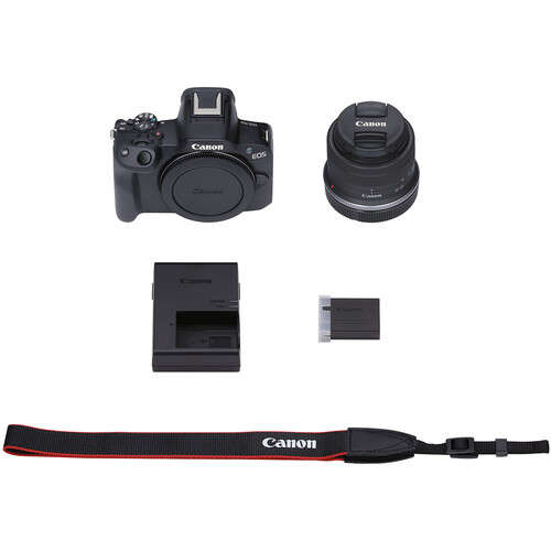 Canon EOS R50 + RF-S 18-45mm Lens Accessory Bundle