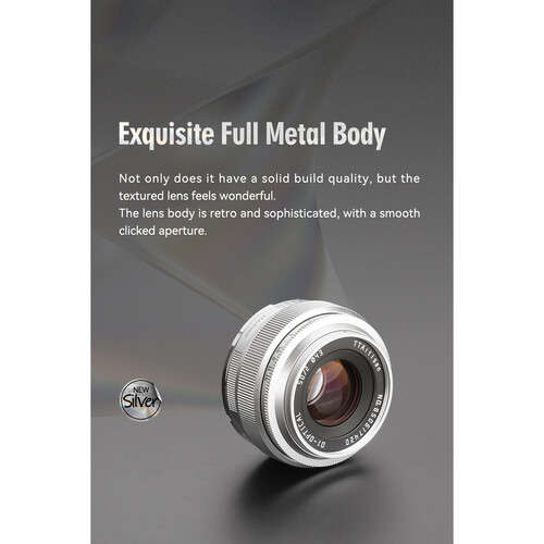 TTArtisan 50mm f/2 Manual Focus Lens for Fujifilm X (Silver)