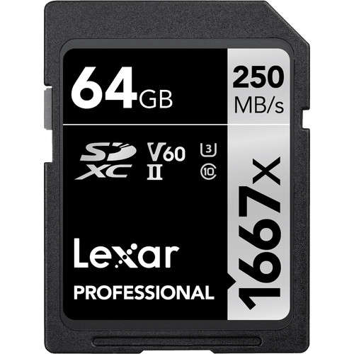 Lexar 64GB Professional 1667x UHS-II SDXC Memory Card (SILVER Series)