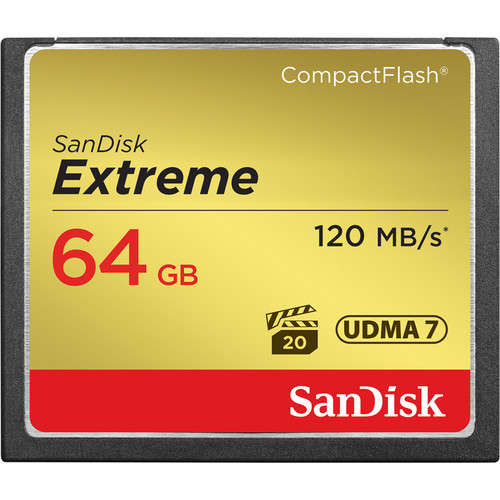SanDisk 64GB Extreme CompactFlash Memory Card (120mb/s)