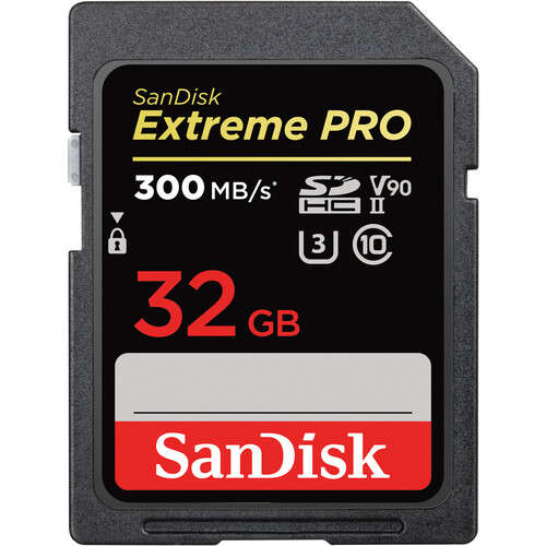 SanDisk 32GB Extreme PRO UHS-II SDHC Memory Card (300mb/s)