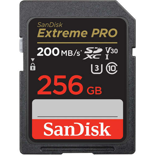 SanDisk 256GB Extreme PRO UHS-I SDXC Memory Card (200mb/s)