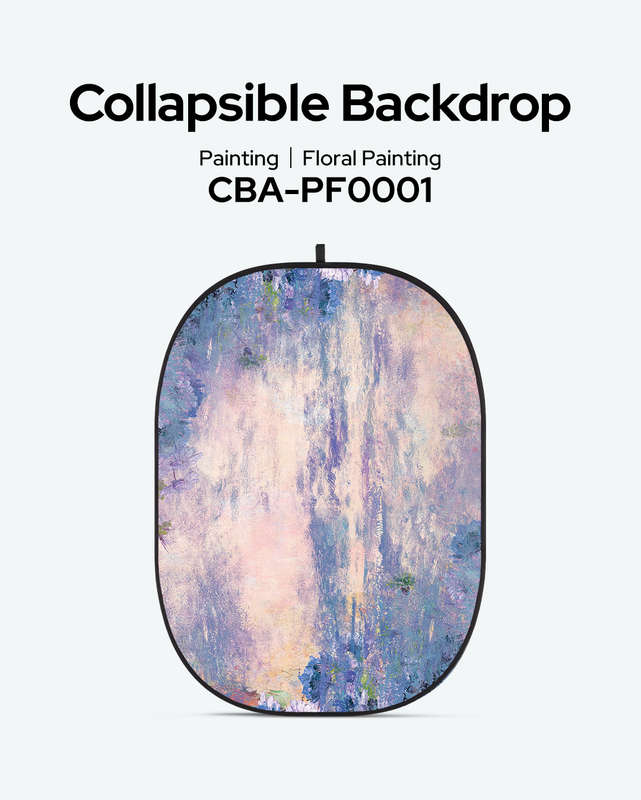 GODOX CBA-PF0001 Floral Painting Collapsible Backdrop 1.5mx2m Purple Paint Smudges