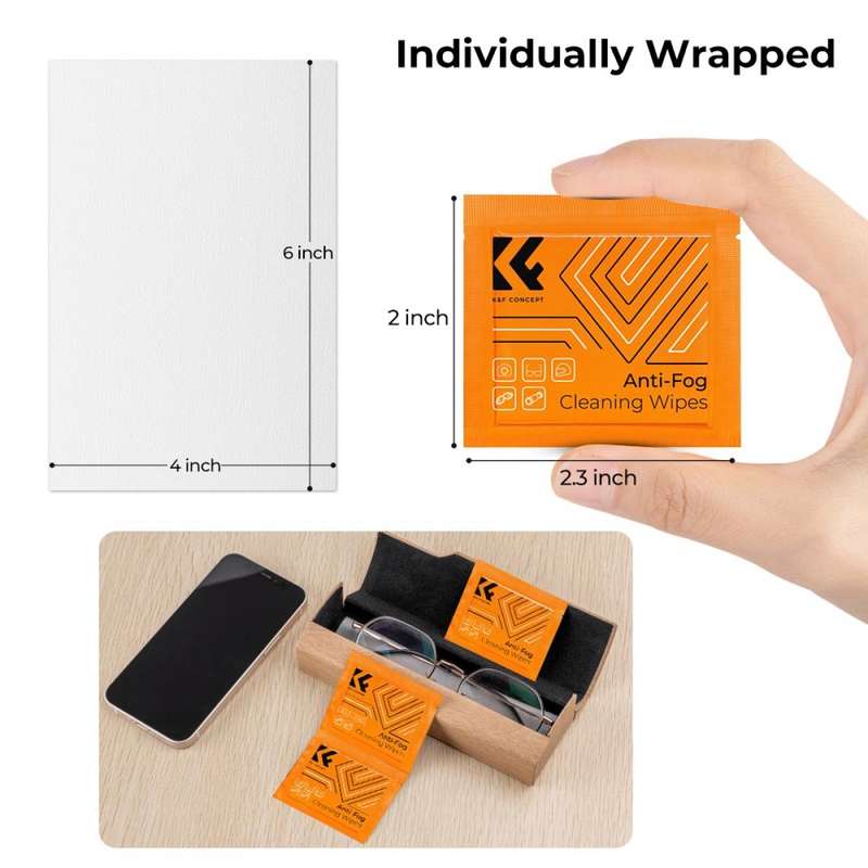 K&F Concept Pack of 120 Professional Lens & LCD Screen Cleaning/Anti-fog Moist Wipes