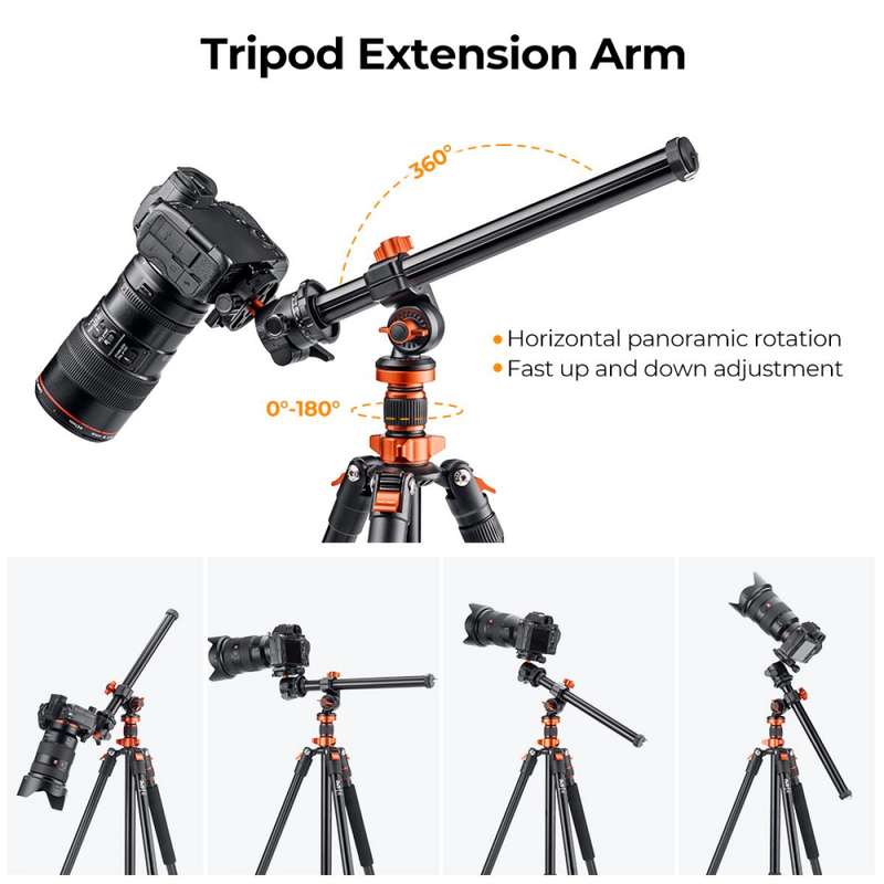 K&F Concept Rotatable Multi-Angle Magnesium Alloy Tripod Column with Locking System 
