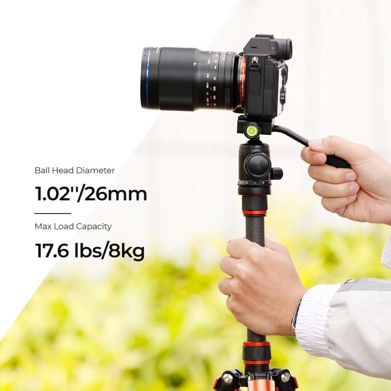 K&F Concept Video Tripod Head & Handle, 360 Degree Rotation 26mm Ball